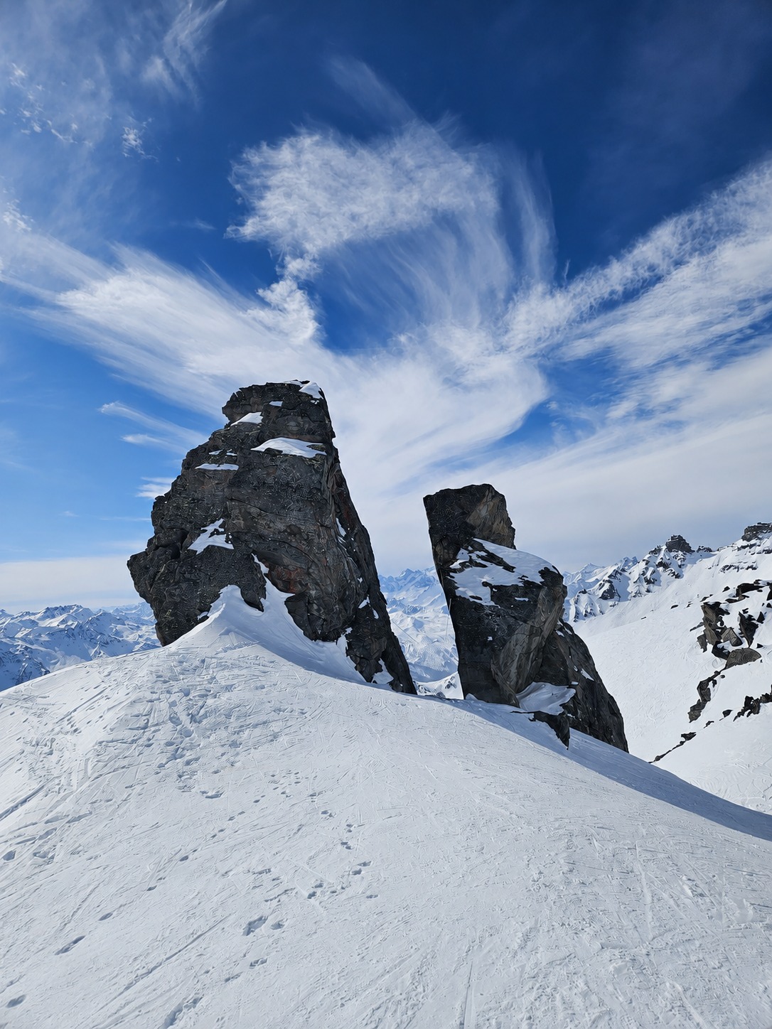 The Split Rock in the Val Thorens ski area